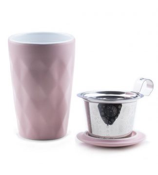Crystal Lux Line fémszűrős porcelán bögre díszdobozban