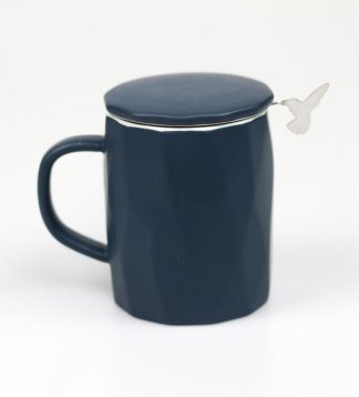 Lilia fémszűrős porcelán bögre Blue